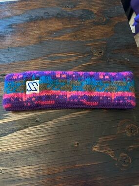 Unknown Brand Multicolor Knit Headband - Purple & Pink